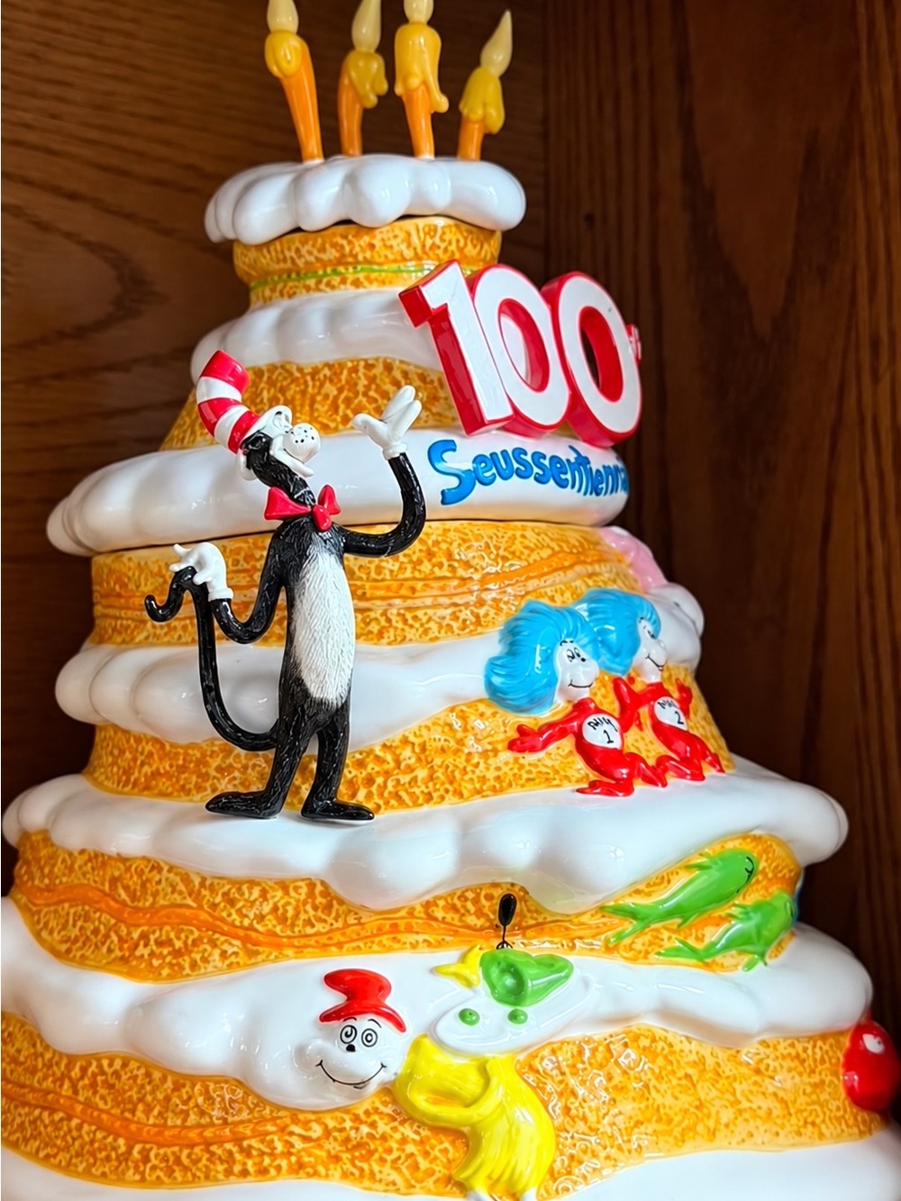 Dr. Seuss 100th Anniversary Cake Cookie Jar- Multicolor